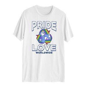 NWT JEM COLLECTIVE Mens Pride Worldwide White Graphic Short Sleeve T-Shirt XL